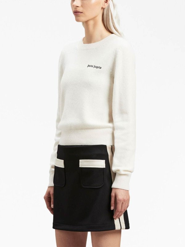 Palm Angels buy online Logo-Embroidered Crew-Neck Jumper