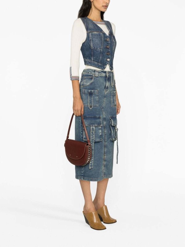 The Best Shops STELLA McCARTNEY: vests - V-Neck Denim Waistcoat