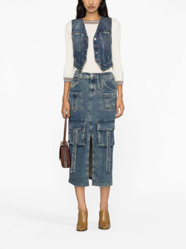 V-Neck Denim Waistcoat shop online: STELLA McCARTNEY
