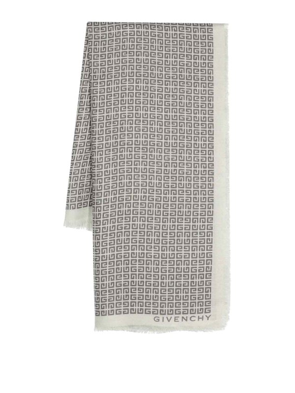 GIVENCHY: scarves - 4g monogram fringed scarf