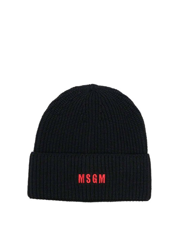 m.s.g.m.: beanies - Logo-embroidered beanie