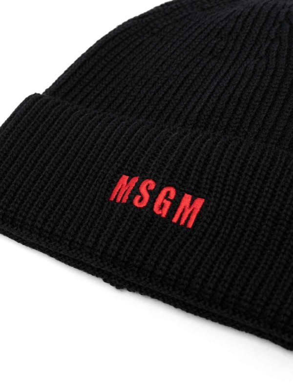m.s.g.m.: beanies online - Logo-embroidered beanie
