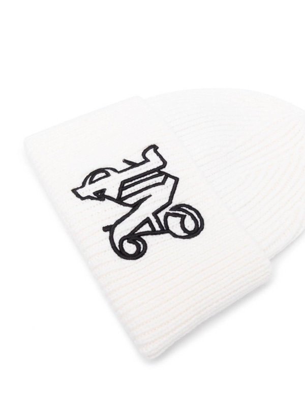 Palm Angels: ニットキャップ online - ビーニー帽 - 白