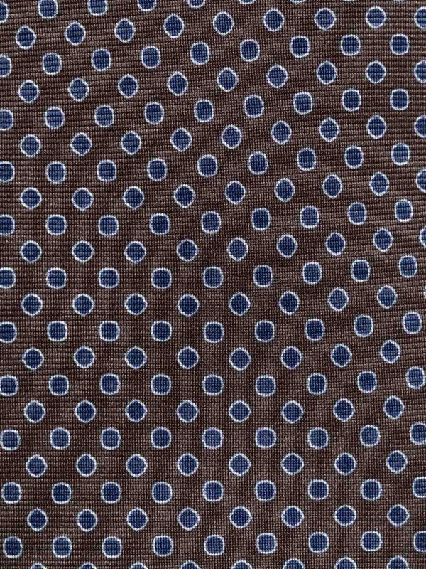 CORNELIANI: ties & bow ties online - Brown dot-pattern silk tie.