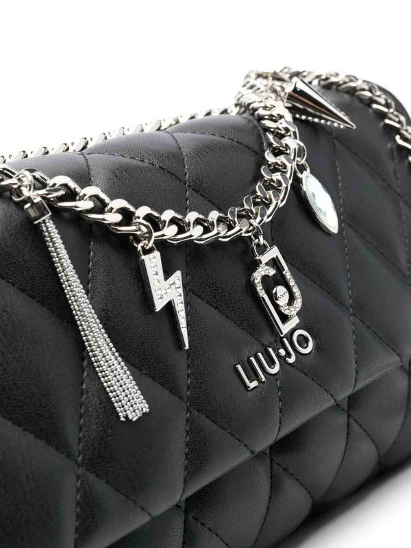 Women's Black Diamond Quilted Cross Body Bag