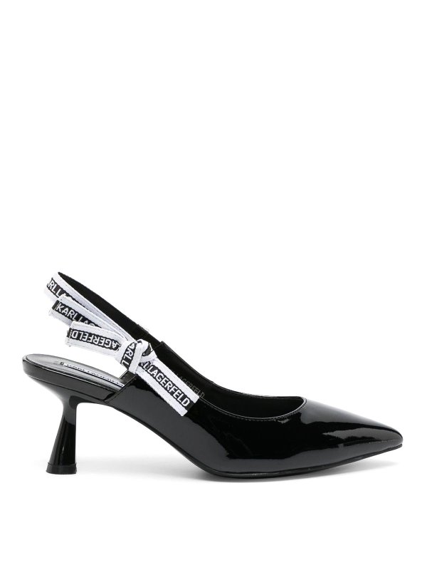 KARL LAGERFELD: court shoes - Logo-strap pumps