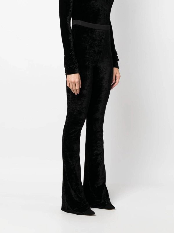 BALLY: casual trousers online - Elasticated velvet bootcut trousers