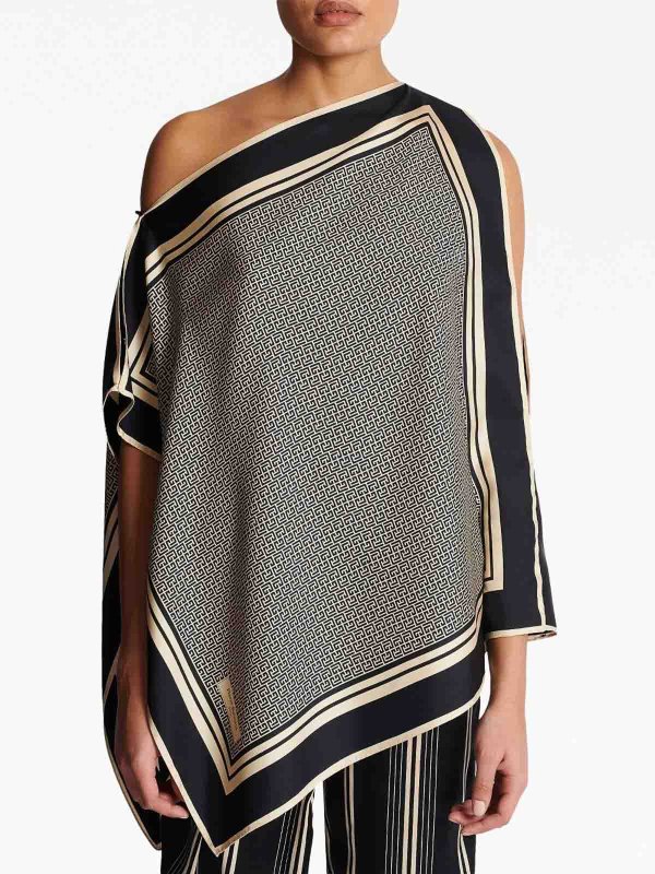 Asymmetric cloth top shop online: Balmain