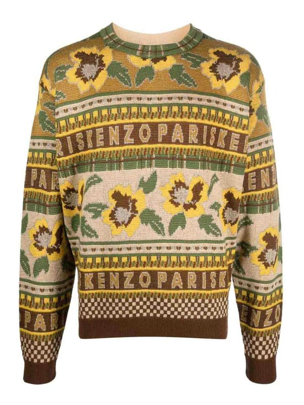 KENZO: crew necks - Fairisle jumper
