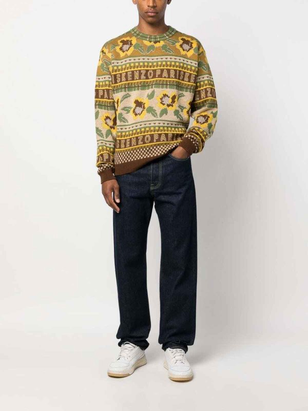 KENZO: crew necks online - Fairisle jumper