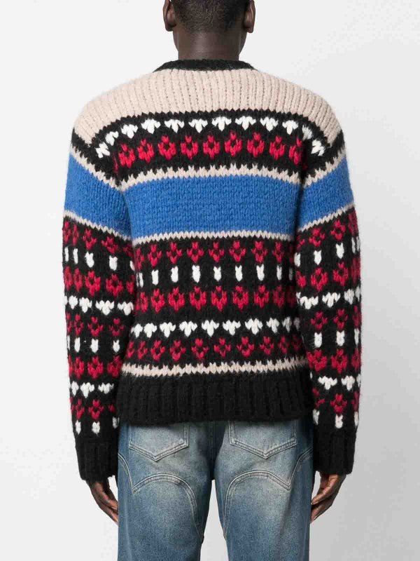 DSQUARED2: Suéteres con cuello pico online - Suéter Cuello Redondo - Multicolor