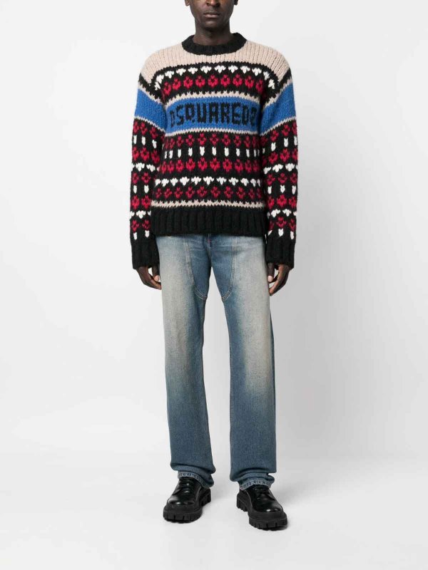 The Best Shops DSQUARED2: Suéteres con cuello pico - Suéter Cuello Redondo - Multicolor