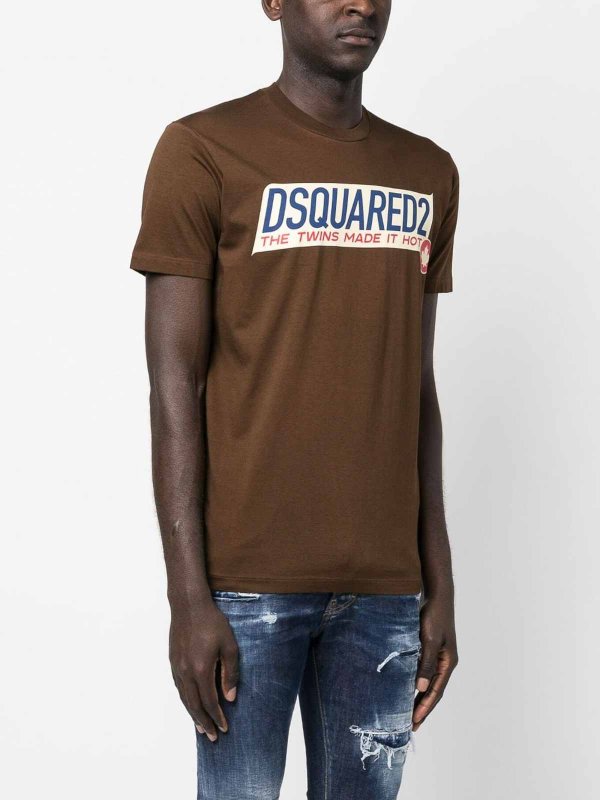DSQUARED2: t-shirts online - Brown shirt