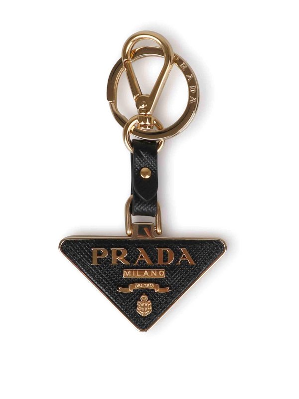 PRADA: key holders - Triangular keychain with logo