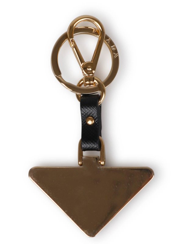 PRADA: key holders online - Triangular keychain with logo