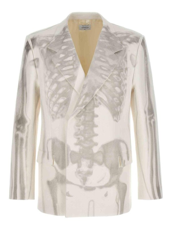 OFF-WHITE: casual jackets - bones blazer jacket