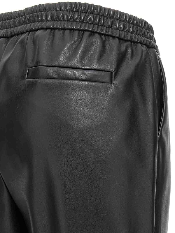 Eco leather pants shop online: Nude