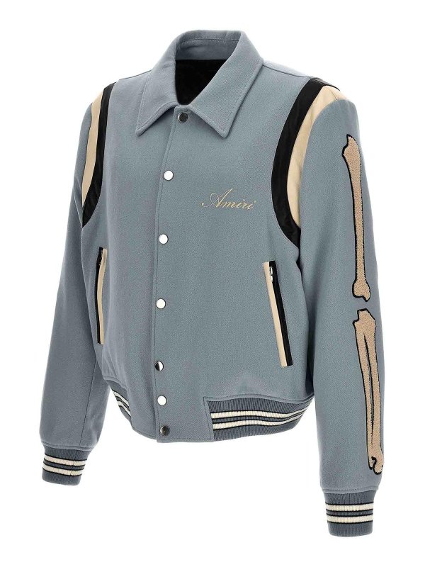 The Best Shops AMIRI: blazers - bones varsity bomber jacket