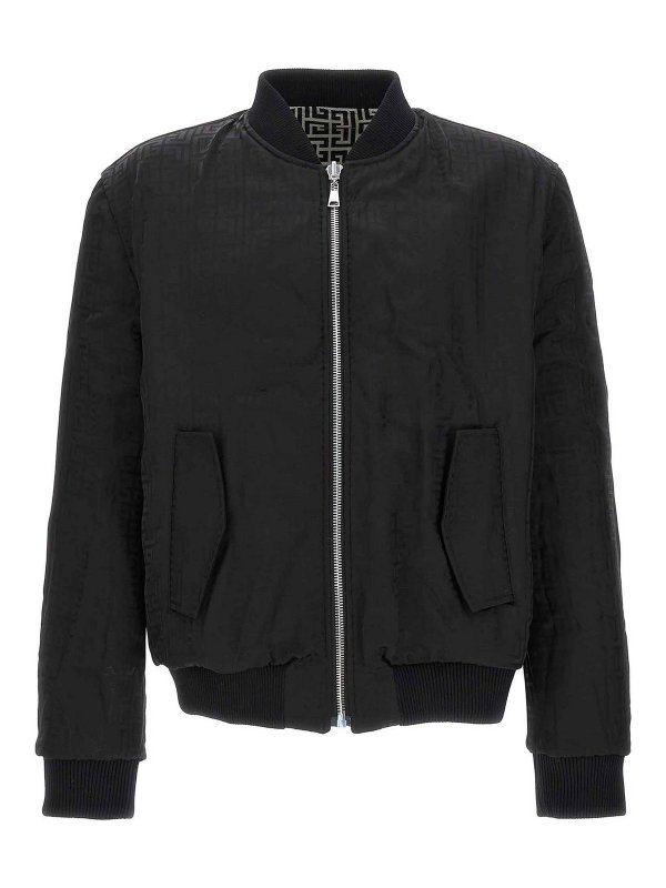 Blazers Balmain - Monogram reversible bomber jacket - BH1TF064MB67GFE