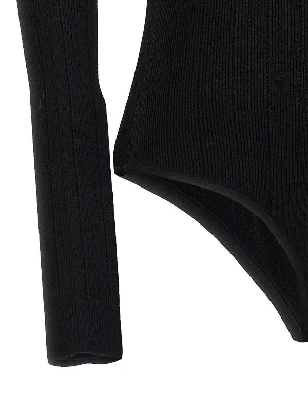 Logo button bodysuit shop online: Balmain