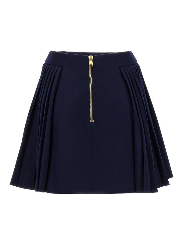 Balmain: Knee length skirts & Midi online - Logo button pleated skirt