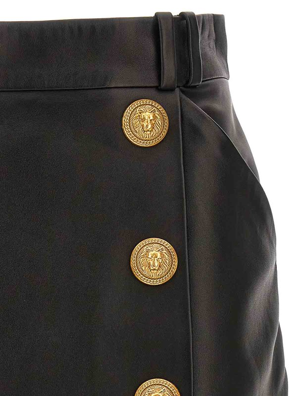 The Best Shops Balmain: Knee length skirts & Midi - Gold button skirt