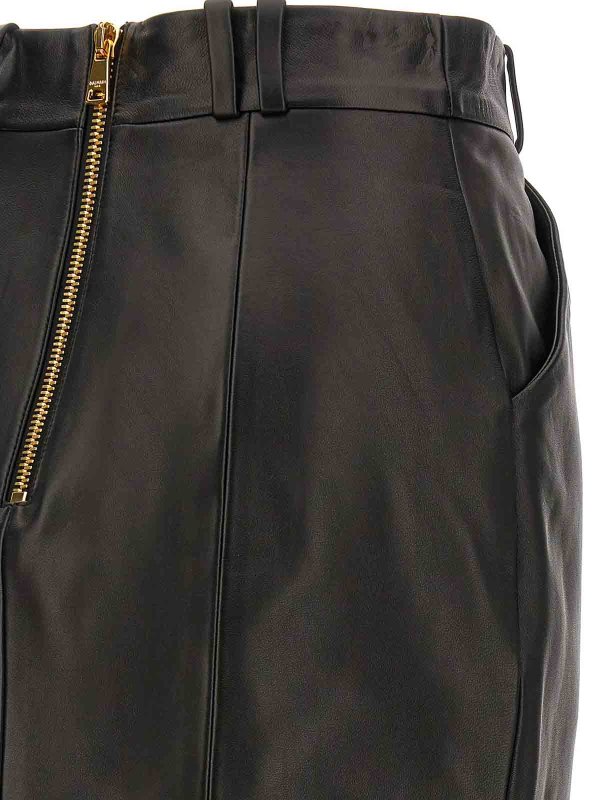 Gold button skirt shop online: Balmain