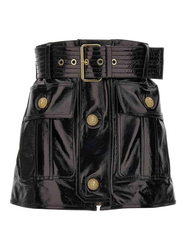 Balmain: Knielange und Midi Röcke - Midirock - Schwarz