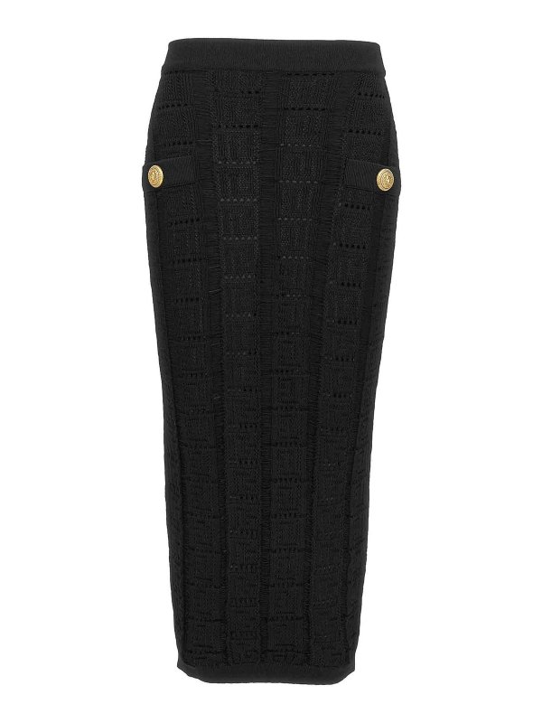 Balmain: Knee length skirts & Midi - Monogram skirt