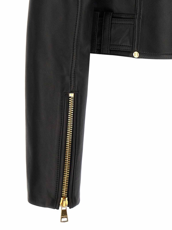 Balmain buy online Leather biker jacket