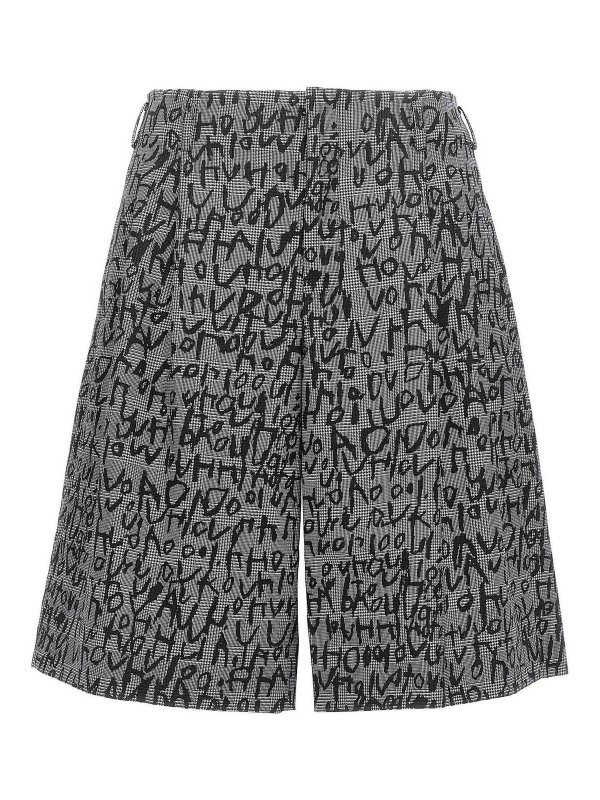 COMME DES GARÇONS HOMMES PLUS: Trousers Shorts - All over print brmuda shorts