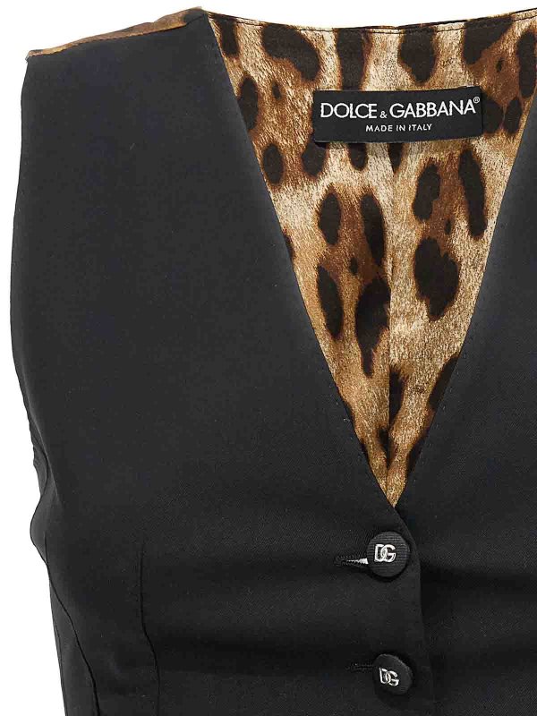 Dolce & Gabbana Black Cotton Blend Dress Vest Gilet main image 1
