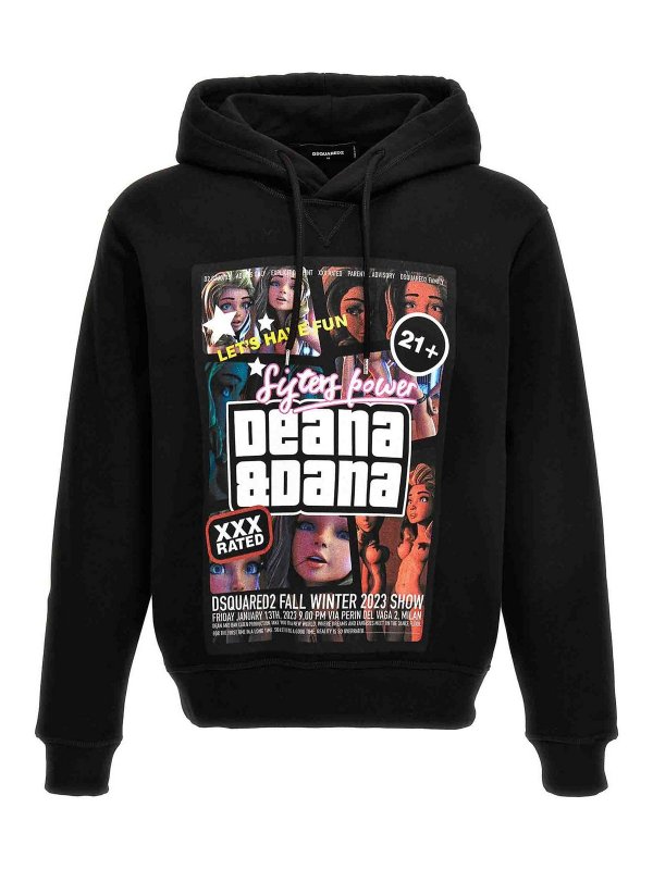 DSQUARED2: Sweatshirts & Sweaters - Printed hoodie