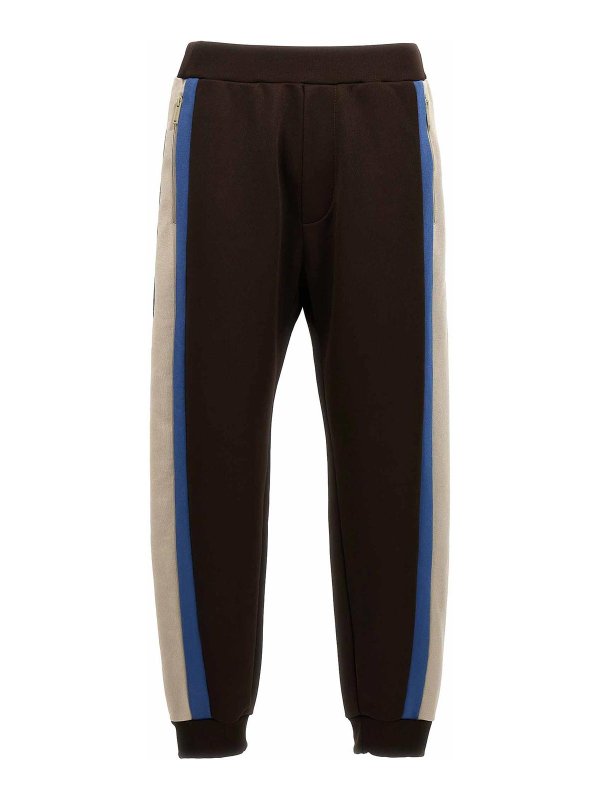 DSQUARED2: tracksuit bottoms - Joggers with contrast bands