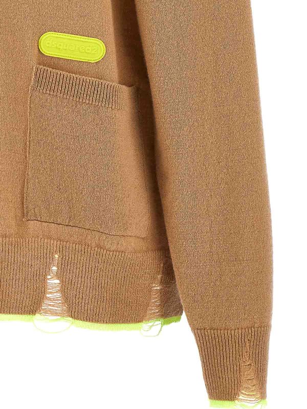 Cardigan fluo trim shop online: DSQUARED2