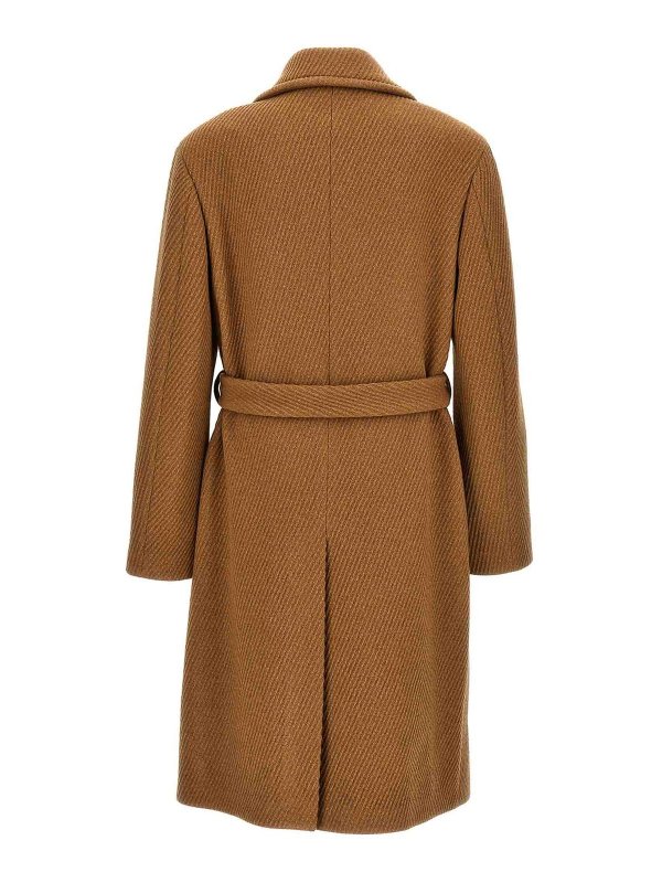 ETRO: short coats online - Double-breasted belted coat