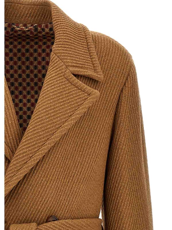 The Best Shops ETRO: short coats - Double-breasted belted coat