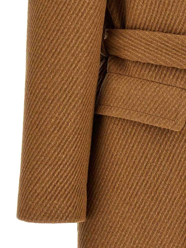 Double-breasted belted coat shop online: ETRO