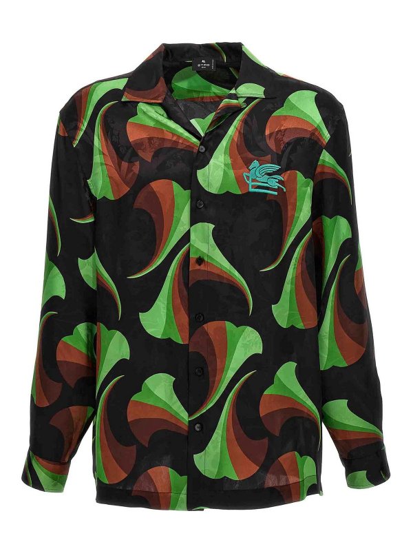 ETRO: shirts - Logo embroidery pattern shirt