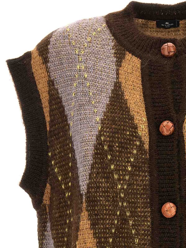 The Best Shops ETRO: vests - Flower argyle vest