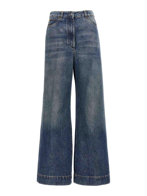 ETRO: bootcut jeans - Logo embroidery jeans