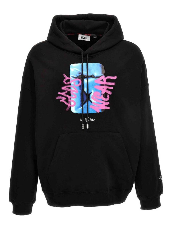 GCDS: Sweatshirts & Sweaters - Logo print hoodie