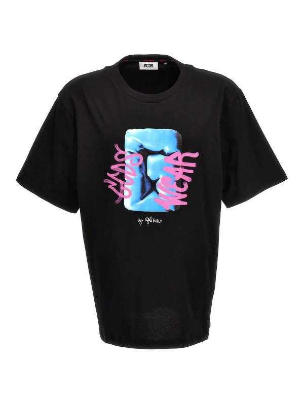 GCDS: Camisetas - Camiseta - Negro