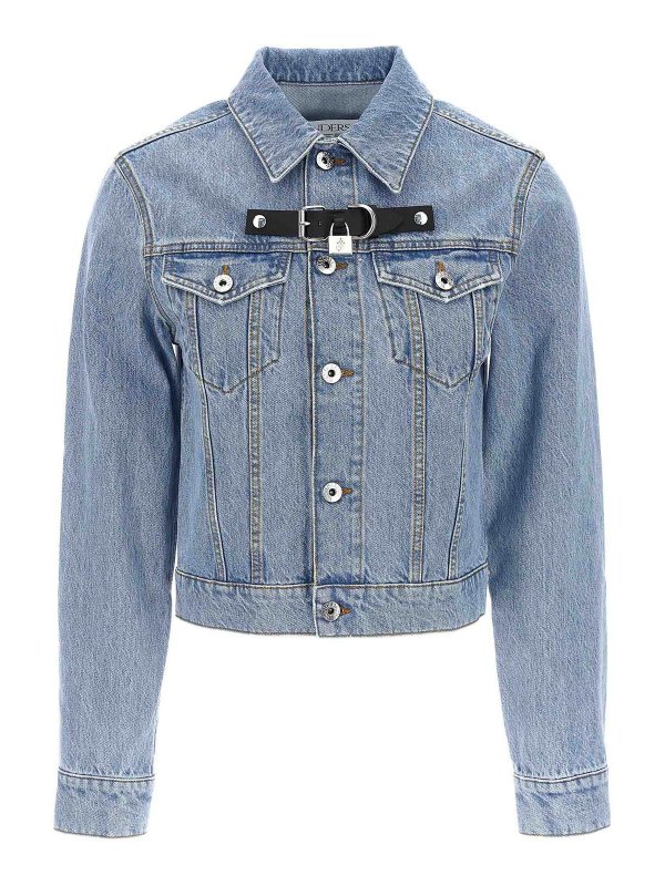 J.W. ANDERSON: denim jacket - padlock strap trucker jacket