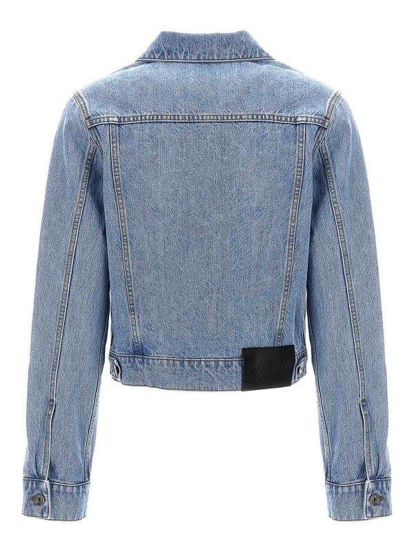J.W. ANDERSON: denim jacket online - padlock strap trucker jacket