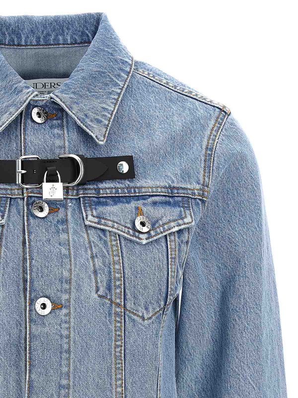 The Best Shops J.W. ANDERSON: denim jacket - padlock strap trucker jacket