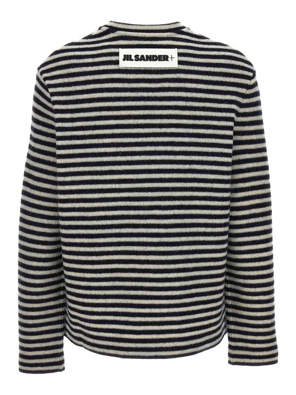 JIL SANDER: crew necks online - Logo stripes sweater