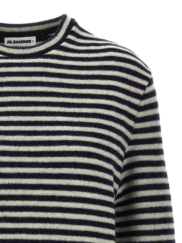 The Best Shops JIL SANDER: crew necks - Logo stripes sweater