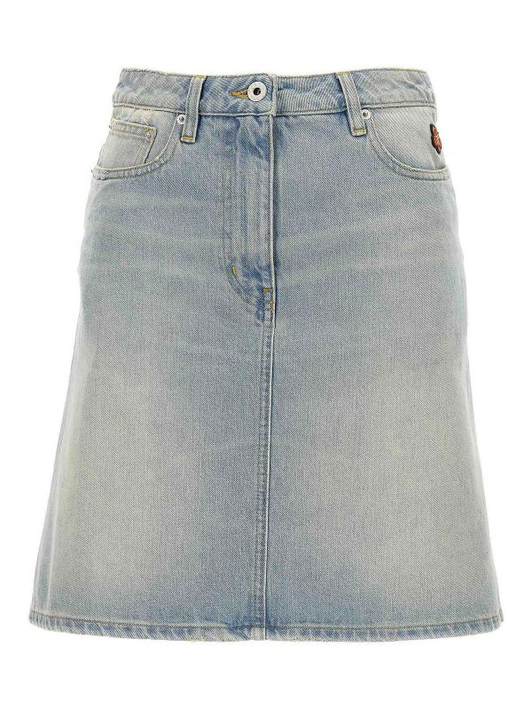 KENZO: Jupes midi et au genou - Jupe Midi - Bleu Clair