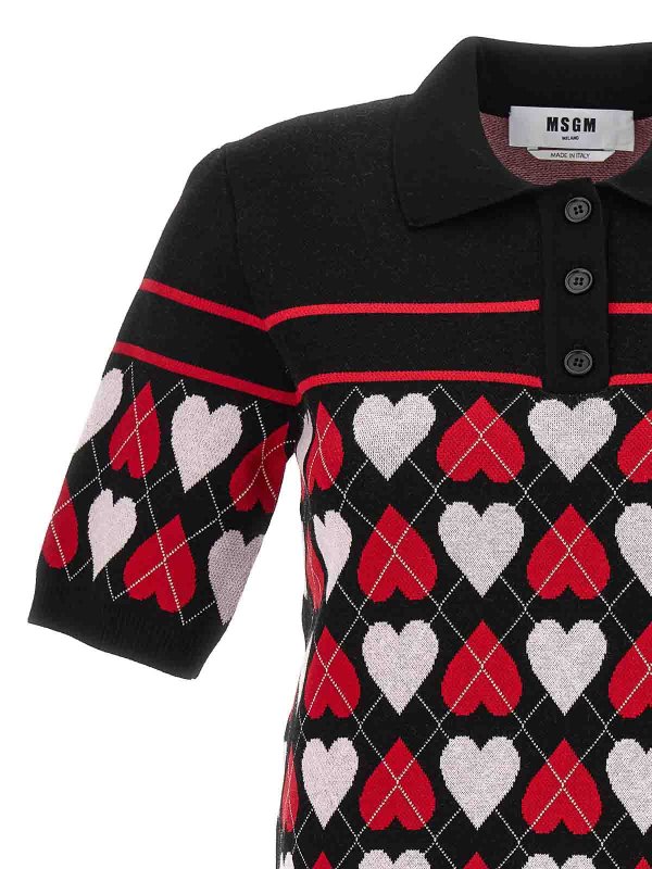 The Best Shops m.s.g.m.: polo shirts - hearts polo shirt